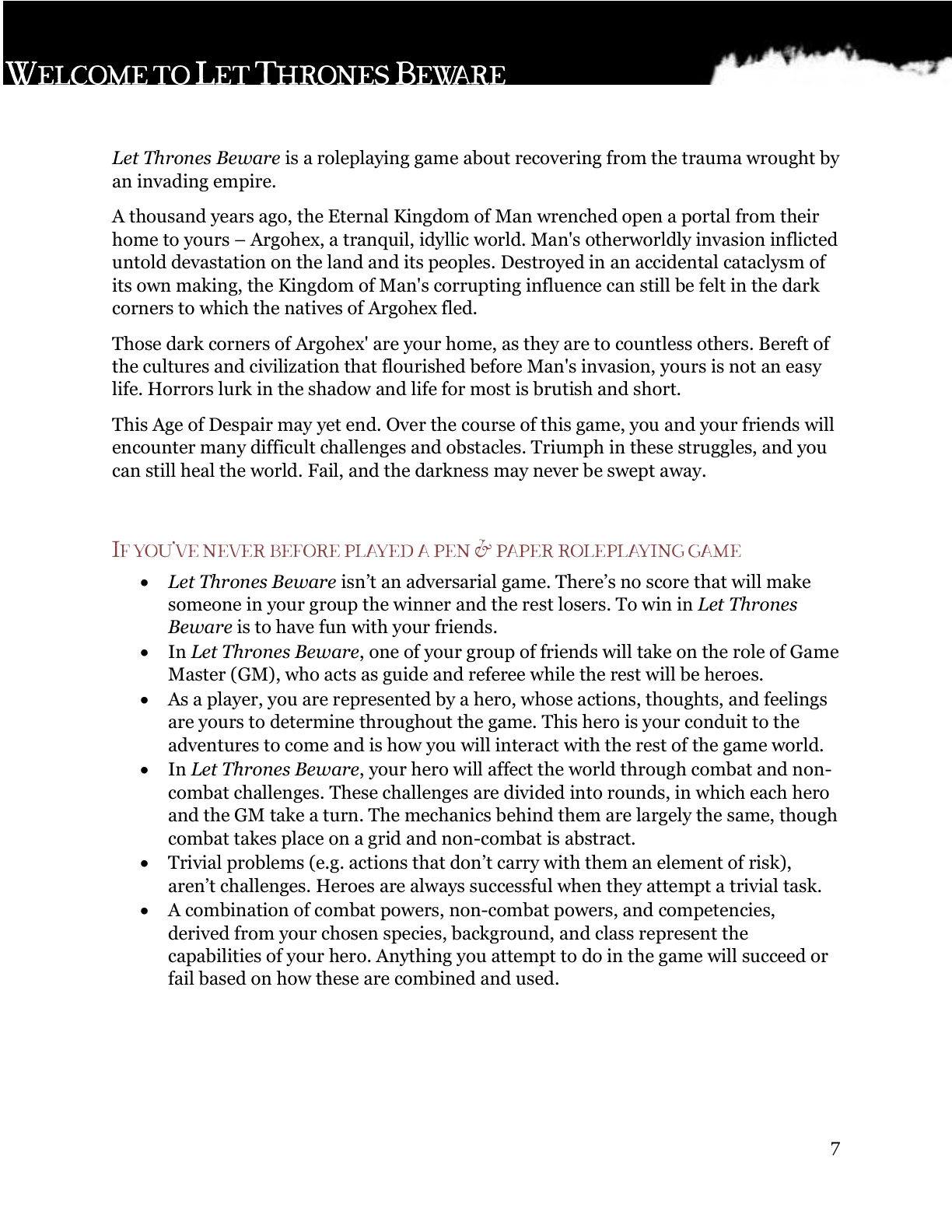 Welcome to Let Thrones Beware — printed page 7